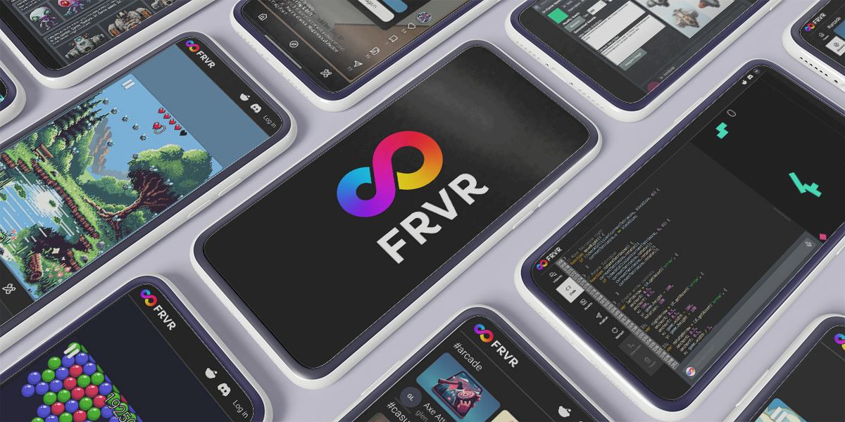 Смартфон с логотипом FRVR