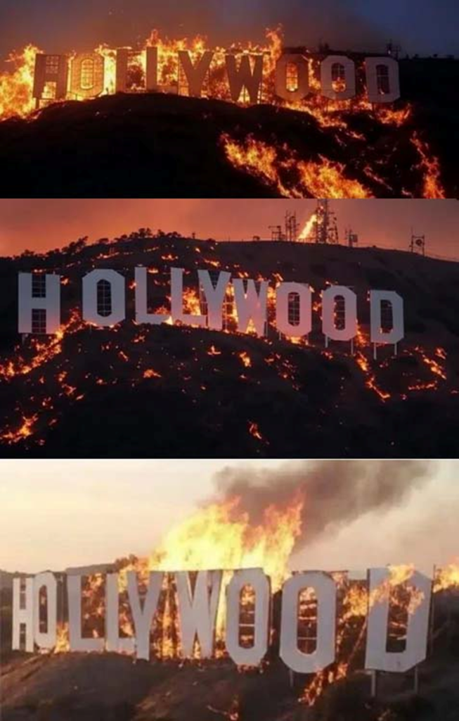 Фейковые надписи HOLLYWOOD